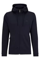 Bluzy męskie - BOSS Męska bluza z kapturem Saggy Curved, Dark Blue402., L - miniaturka - grafika 1