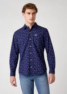 Męska Koszula Materiałowa Wrangler Ls 1Pkt Shirt Indigo W5D0N4452-M - Koszule męskie - miniaturka - grafika 1