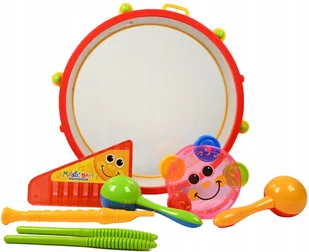 INSTRUMENTY MUZYCZNE ZESTAW DLA DZIECI B��BENEK HARMONIJKA MARAKASY FLET - Instrumenty muzyczne dla dzieci - miniaturka - grafika 1