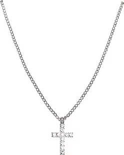 Urban Classics Spinki do mankietów unisex Diamond Cross Necklace, srebrne, jeden rozmiar - Spinki do mankietów i krawatów - miniaturka - grafika 1