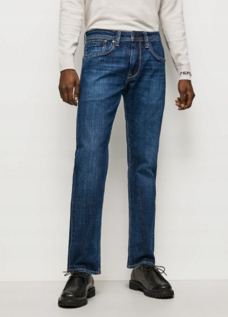 Pepe Jeans Spodnie Jeansowe Granatowe Proste Długie 33/34 1Z7F5_C* T4A