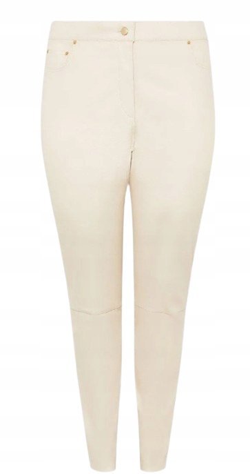COAST PLUS SIZE BEŻOWE CASUALOWE SPODNIE Z WYSOKIM STANEM 52 1HKC