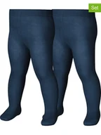 Rajstopy dziecięce - Playshoes Rajstopy termiczne (2 pary) w kolorze granatowym - miniaturka - grafika 1