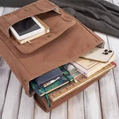 Plecaki - Plecak męski ze skóry wegańskiej PAOLO PERUZZI E-05-BR brązowy - miniaturka - grafika 1