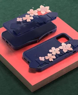Kingxbar Sweet Series żelowe etui ozdobione oryginalnymi Kryształami Swarovskiego z podstawką iPhone 12 Pro Max niebieski - Etui i futerały do telefonów - miniaturka - grafika 11