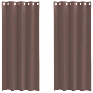 vidaXL Zasłony woalowe z przelotkami 2 szt. Brązowe 140x225 cm - Zasłony vidaXL Zasłony woalowe z przelotkami 2 szt. Brązowe 140x225 cm - Zasłony - miniaturka - grafika 1