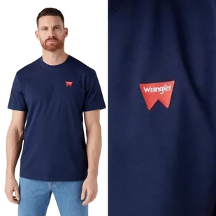 Wrangler SIGN OFF TEE Navy GRANATOWY T-SHIRT MAŁE LOGO REGULAR FIT M - Koszulki męskie - miniaturka - grafika 1