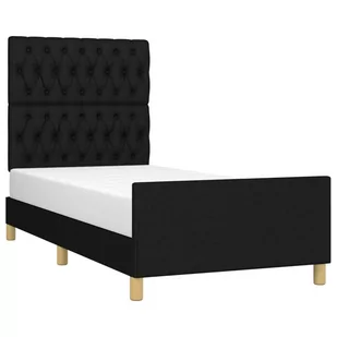Lumarko Rama łóżka z zagłówkiem, czarna, 90x190 cm, obita tkaniną - Łóżka - miniaturka - grafika 4