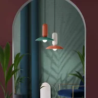 Lampy sufitowe - Ferroluce Lampa wisząca Pau, pomarańczowy/kremowy - miniaturka - grafika 1