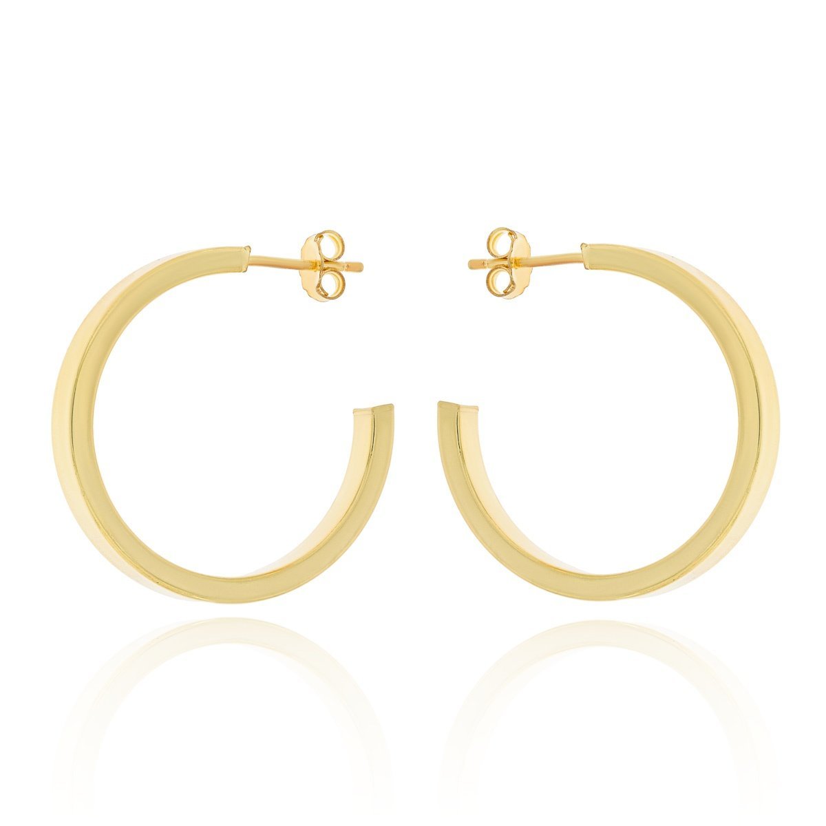 Srebrne pozłacane kolczyki gładkie koła na sztyfcie pr. 925