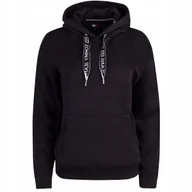 Bluzy damskie - TOMMY HILFIGER BLUZA DAMSKA Z KAPTUREM TJW BXY LOGO HOODIE CZARNA r.S - miniaturka - grafika 1