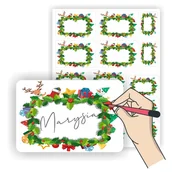 Akcesoria do pakowania - Samoprzylepne karneciki naklejki etykiety bileciki do naklejenia z miejscem na imię podpisanie prezenty paczki upominki na święta bożonarodzeniowe m.. - miniaturka - grafika 1