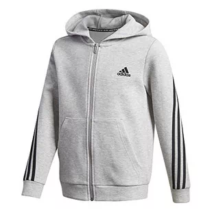 adidas Bluza chłopięca B 3s Fz Brgrin/Black 140 (9/10 Years) - Bluzy dla chłopców - miniaturka - grafika 1