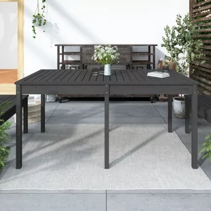 vidaXL Stół ogrodowy, szary, 159,5x82,5x76 cm, lite drewno sosnowe - Stoły ogrodowe - miniaturka - grafika 1
