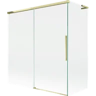 Parawany nawannowe - Mexen Rox L parawan nawannowy 2-skrzydłowy rozsuwany 150 + 70 x 150 cm, transparent, złoty - 8C9L-150-070-50-00 - miniaturka - grafika 1