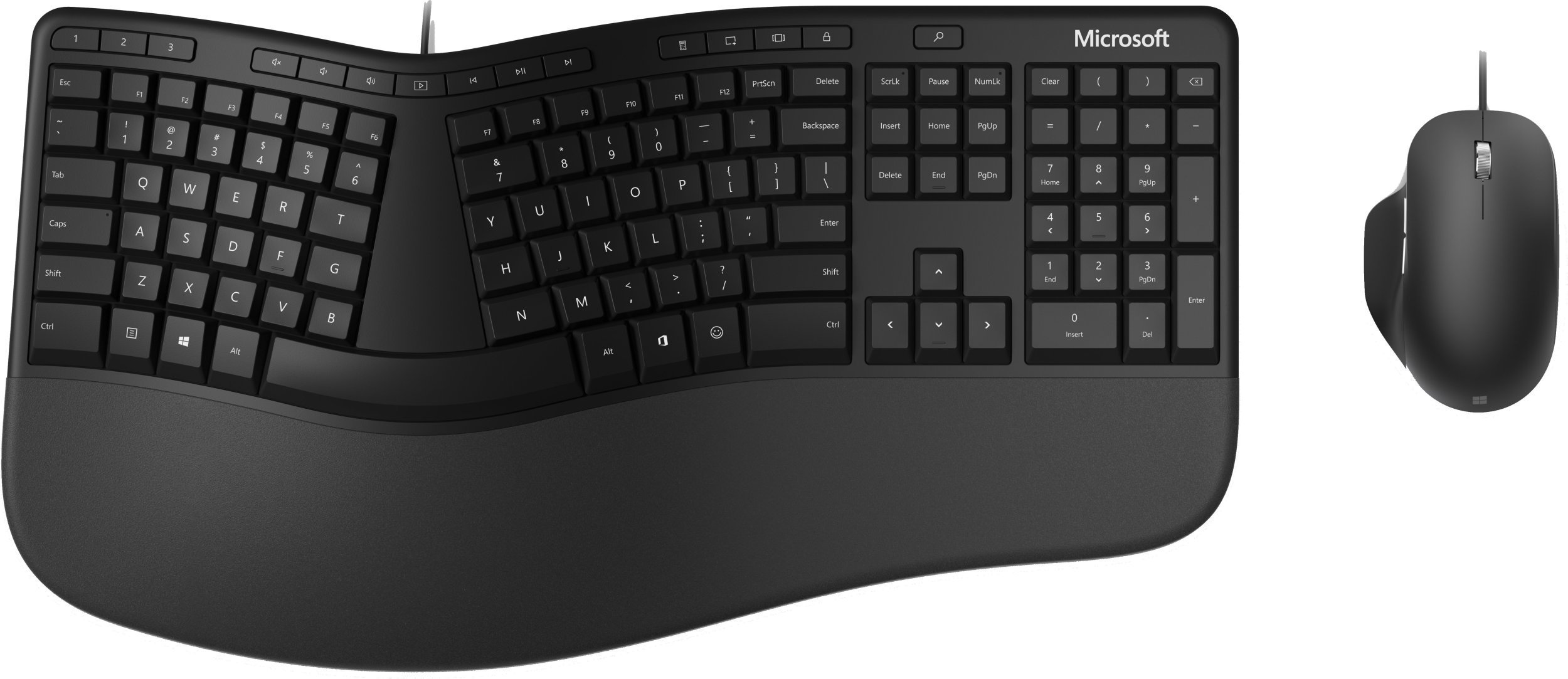 Microsoft Microsoft Ergonomic Desktop klawiatura Dołączona myszka USB QWERTY Skandynawia Czarny RJU-00009