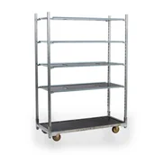 Szafy i regały magazynowe - Duński wózek na kwiaty, półki ze sklejki z odpływami, 1350 x 562 x 1890 mm - miniaturka - grafika 1