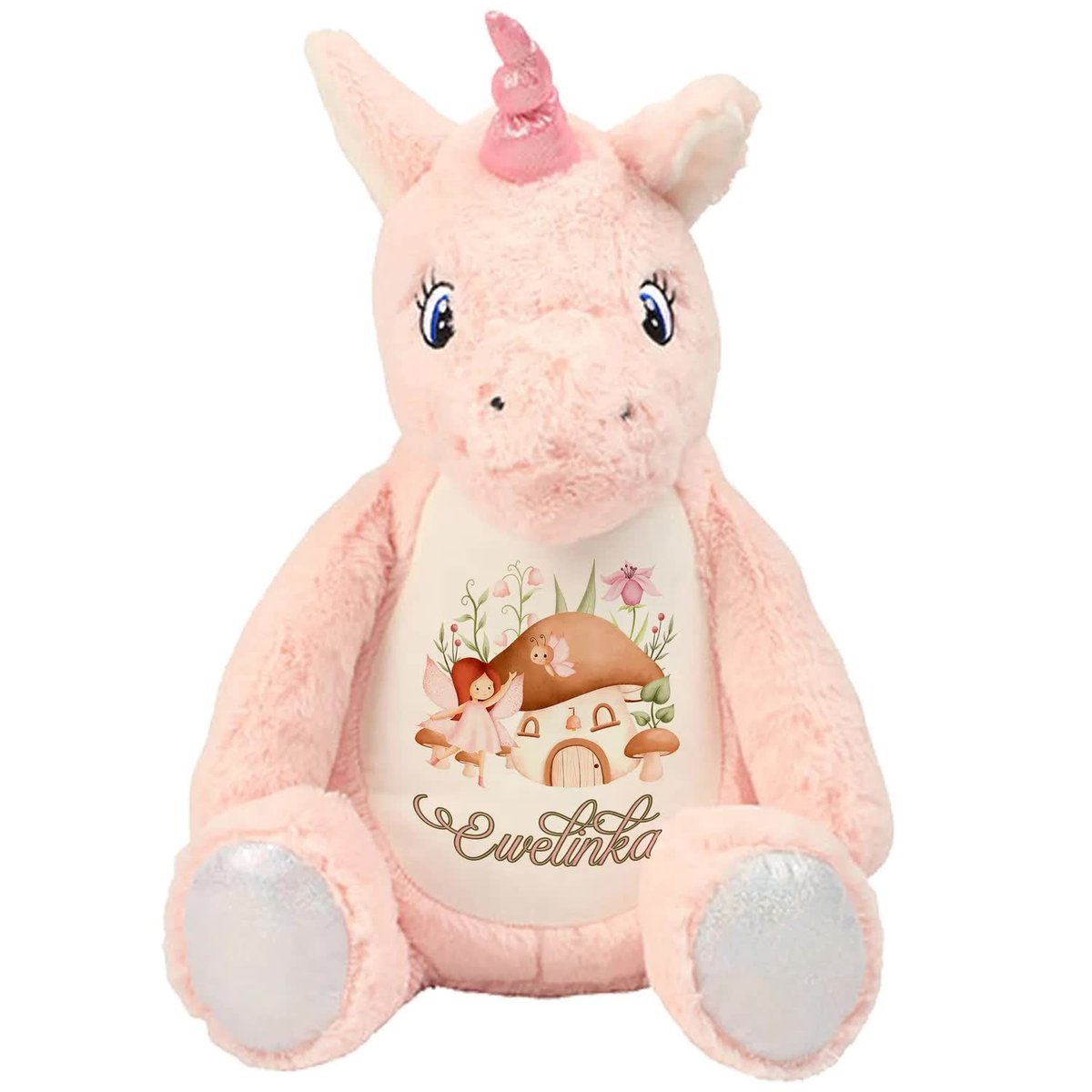 Maskotka Miś Przytulanka JEDNOROŻEC Na Urodziny Odwiedziny IMIĘ DZIECKA Wz