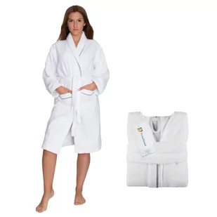 Elegancki szlafrok welurowy Soft Touch Biały XXL - Piżamy damskie - miniaturka - grafika 1