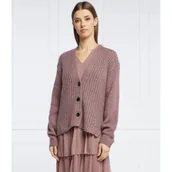 Swetry damskie - Joop! Wełniany kardigan | Regular Fit - miniaturka - grafika 1