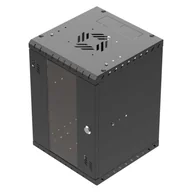 Szafy rack - Szafa wisząca Standard 10" 9U, 300mm, drzwi szklane, czarna - miniaturka - grafika 1