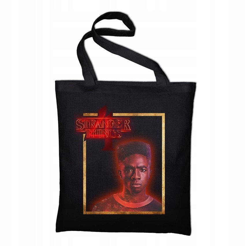 Torba Czarna EKO Bawełniana STRANGER THINGS LUCAS Dla Fana Na Prezent Wzory