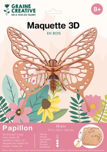 Puzzle 3D drewniane, Motyl - Puzzle - miniaturka - grafika 1