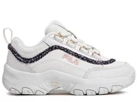 Buty dla dziewczynek - Buty dziecięce Fila 101125194F STRADA A LOW JR Białe - miniaturka - grafika 1