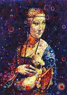 Puzzle - Grafika Puzzle 1500 Dama z łasiczką Sally Rich - miniaturka - grafika 1