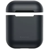 Akcesoria do słuchawek - Baseus Baseus Super Thin | Etui silikonowe case pokrowiec na słuchawki AirPods 2gen / 1gen | czarny WIAPPOD-BZ01 - miniaturka - grafika 1