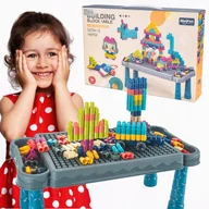 Klocki - Zestaw klocki kontrukcyjne Montessori 140 elementów klocków dla dzieci duży - miniaturka - grafika 1