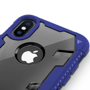 Zizo Proton Case Pancerne etui iPhone X ze szkłem 9H na ekran (Blue/Trans Clear) - Etui i futerały do telefonów - miniaturka - grafika 6