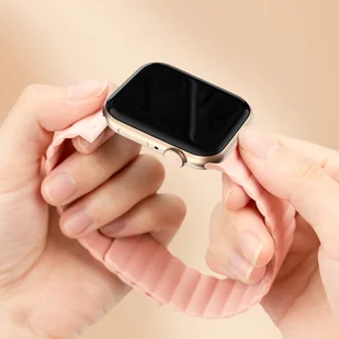 Kingxbar Magnetic Band pasek bransoletka do Watch 6 / SE / 5 / 4 / 3 / 2 (40mm / 38mm) magnetyczna silikonowa opaska różowy - Etui i futerały do telefonów - miniaturka - grafika 6