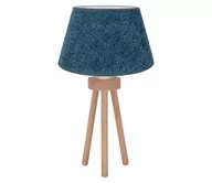 Lampy stojące - Lampa stołowa BOUCLE 1xE27/15W/230V turkusowy/drewno - miniaturka - grafika 1