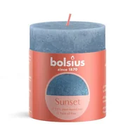 Świece - Świeca Rustykalna Bolsius Rustic Sunset Błękitny I Niebieski 35H 8Cm - miniaturka - grafika 1