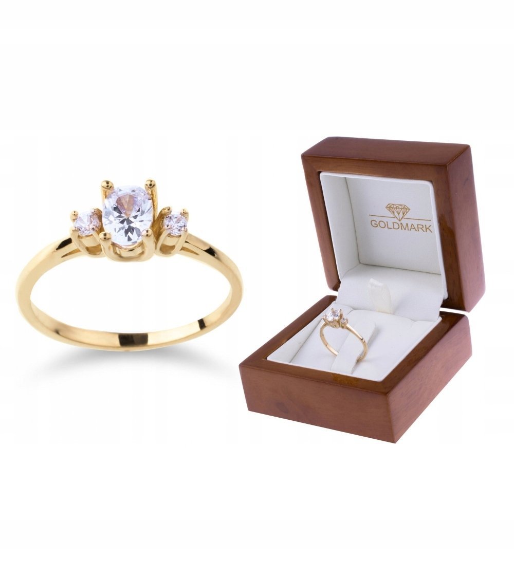 PIĘKNY ZŁOTY PIERŚCIONEK ZARĘCZYNOWY ALLESIA 333