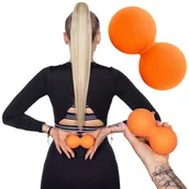 Akcesoria do masażu - Springos Duo-Ball do masażu Lacrosse pomarańczowy 27451-uniw - miniaturka - grafika 1