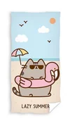 Okrycia kąpielowe dla dzieci - RĘCZNIK Kąpielowy Plażowy PUSHEEN  KOTEK Dziecięcy BASEN WAKACJE 140 x 70 cm - miniaturka - grafika 1