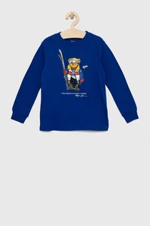 Bluzki dla chłopców - Polo Ralph Lauren longsleeve bawełniany dziecięcy kolor niebieski z nadrukiem - grafika 1
