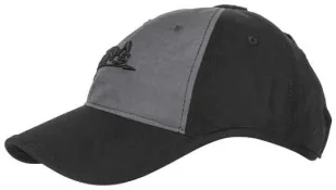 Czapka Helikon-Tex Logo Cap PolyCotton Ripstop - Czarna / Shadow Grey - Odzież taktyczna i umundurowanie - miniaturka - grafika 1