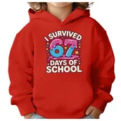 Bluzy dla dziewczynek - BLUZA DZIECIĘCA Z KAPTUREM 67 SIX SEVEN SZKOŁA 122-128 DLA DZIECKA PREZENT - miniaturka - grafika 1