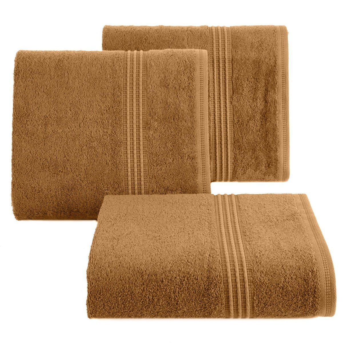 Ręcznik Mela 70x140 cm brąz bambusowa wiskoza z dekor bordiurą