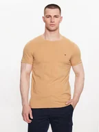 Koszulki męskie - Tommy Hilfiger T-Shirt MW0MW10800 Beżowy Slim Fit - miniaturka - grafika 1