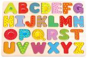Układanki dla dzieci - Lelin Lelin, układanka z dużymi literami Alfabet - miniaturka - grafika 1