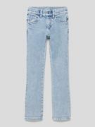 Spodnie i spodenki dla dziewczynek - Jeansy o kroju slim fit z zapięciem na guzik - miniaturka - grafika 1