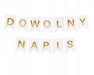 Dekoracje sali - Baner Girlanda Flagi Dowolny Napis Urodziny - miniaturka - grafika 1
