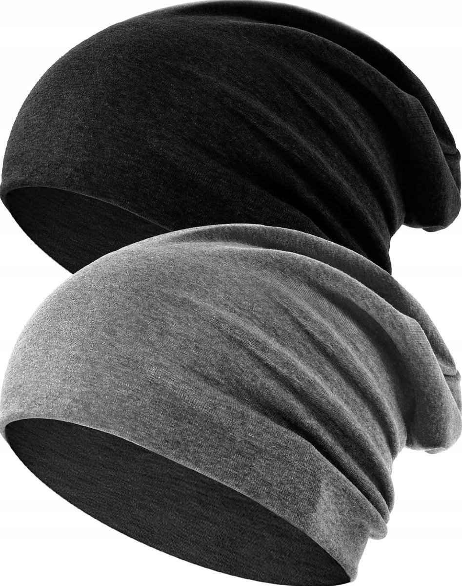 CZAPKA 2 SZTUKI BAWEŁNIANA ELASTYCZNA UNISEX ZIMOWA LEKKA MIĘKKA