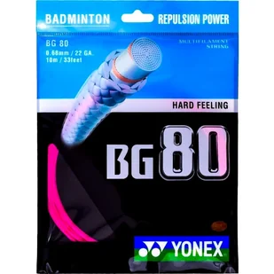 Naciąg rakiety do badmintona Yonex  BG 80 Pink (12 m) - Tenis ziemny - miniaturka - grafika 1