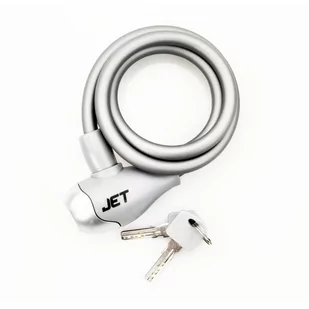 Zapięcie rowerowe na kluczyk Jet SZARE 10x1000mm - Zabezpieczenia do roweru - miniaturka - grafika 1