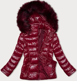 Lakierowana kurtka damska J.Style bordowa (16M9162-275) - J STYLE - Kurtki damskie - miniaturka - grafika 1